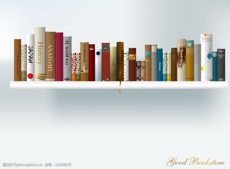 书本书架矢量素材 书籍世界的美学呈现与创意表达